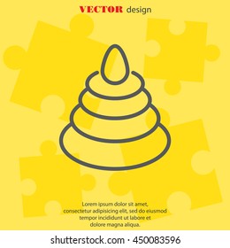 Web line icon. Pyramid, children's toy
