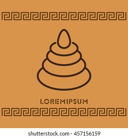 Web line icon. Pyramid, children's toy