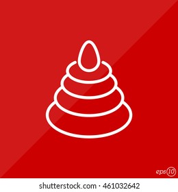 Web line icon. Pyramid, children's toy