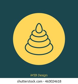 Web line icon. Pyramid, children's toy