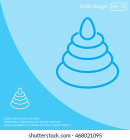 Web line icon. Pyramid, children's toy