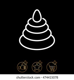 Web line icon. Pyramid, children's toy