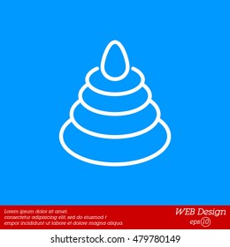 Web line icon. Pyramid, children's toy