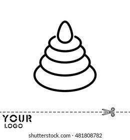 Web line icon. Pyramid, children's toy
