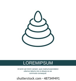 Web line icon. Pyramid, children's toy