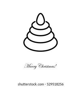 Web line icon. Pyramid, children's toy