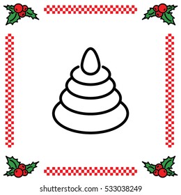 Web line icon. Pyramid, children's toy