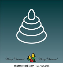 Web line icon. Pyramid, children's toy