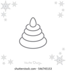Web line icon. Pyramid, children's toy