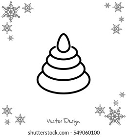 Web line icon. Pyramid, children's toy
