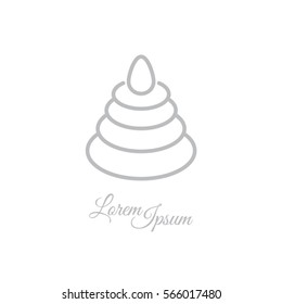 Web line icon. Pyramid, children's toy