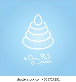 Web line icon. Pyramid, children's toy