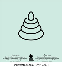 Web line icon. Pyramid, children's toy