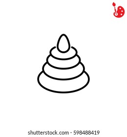 Web line icon. Pyramid, children's toy