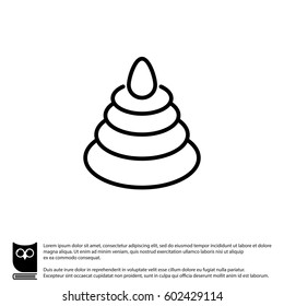 Web line icon. Pyramid, children's toy