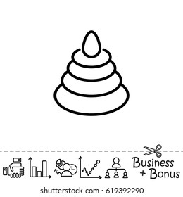Web line icon. Pyramid, children's toy