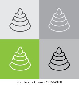 Web line icon. Pyramid, children's toy