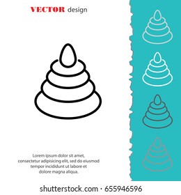 Web line icon. Pyramid, children's toy
