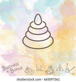 Web line icon. Pyramid, children's toy