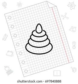 Web line icon. Pyramid, children's toy