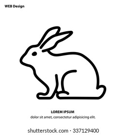 Web line icon - Rabbit, bunny