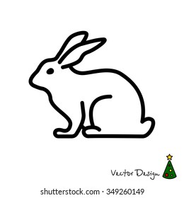 Web line icon. Rabbit, bunny