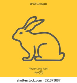 Web line icon. Rabbit, bunny