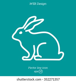 Web line icon. Rabbit, bunny