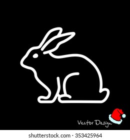 Web line icon. Rabbit, bunny
