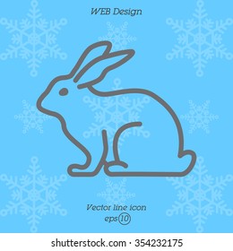 Web line icon. Rabbit, bunny