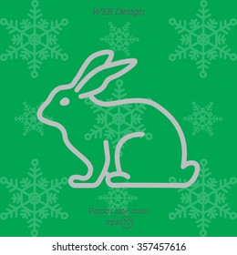 Web line icon. Rabbit, bunny
