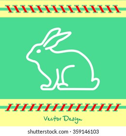 Web line icon. Rabbit, bunny