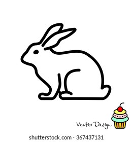 Web line icon. Rabbit, bunny