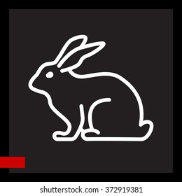 Web line icon. Rabbit, bunny