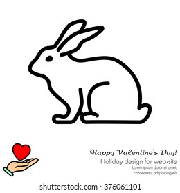 Web line icon. Rabbit, bunny