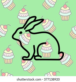Web line icon. Rabbit, bunny