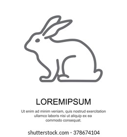 Web line icon. Rabbit, bunny