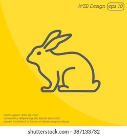 Web line icon. Rabbit, bunny