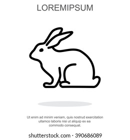 Web line icon. Rabbit, bunny