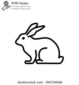 Web line icon. Rabbit, bunny
