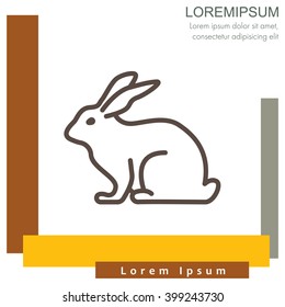 Web line icon. Rabbit, bunny