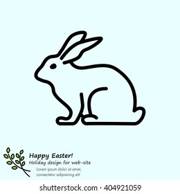 Web line icon. Rabbit, bunny