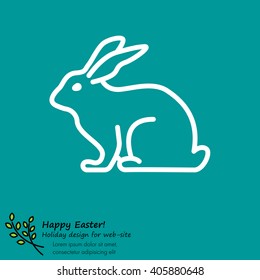 Web line icon. Rabbit, bunny