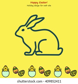 Web line icon. Rabbit, bunny
