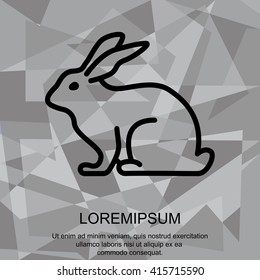 Web line icon. Rabbit, bunny