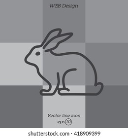 Web line icon. Rabbit, bunny