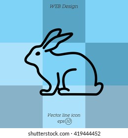 Web line icon. Rabbit, bunny