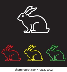 Web line icon. Rabbit, bunny