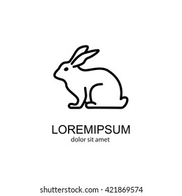 Web line icon. Rabbit, bunny