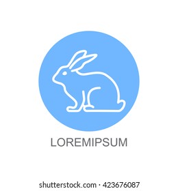Web line icon. Rabbit, bunny